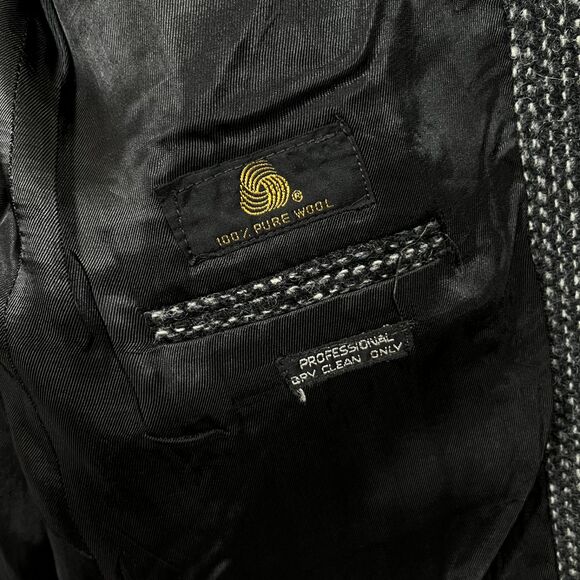 Paco Rabanne Mens 100% Wool Tweed 42R Gray Sport Coat Blazer Jacket Structured - Picture 8 of 13